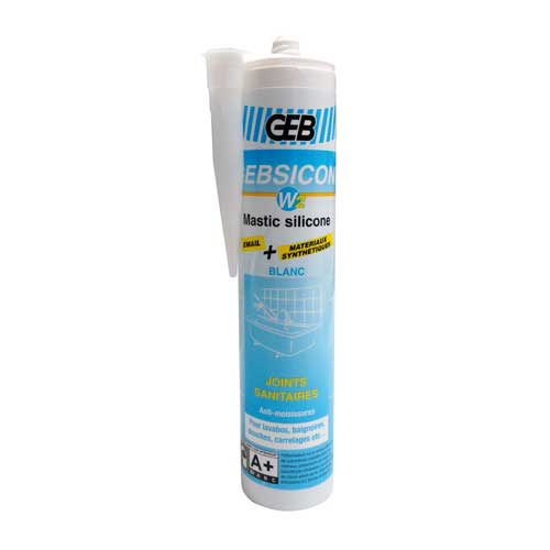 Mastic Silicone Gebsicone W2 Blanc - Geb 1585-10