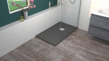 Receveur de douche résine de synthèse MINA gris anthracite 70x120 - ELMER