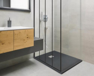 Receveur de douche résine de synthèse MINA gris anthracite 70x100 - ELMER