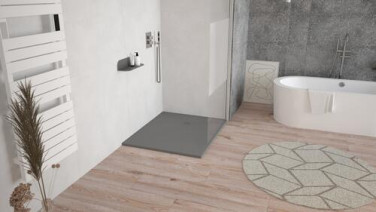 Receveur de douche résine de synthèse RECEA gris anthracite 100x120 - ELMER