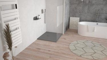 Receveur de douche résine de synthèse RECEA gris anthracite 90x100 - ELMER