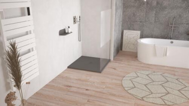 Receveur de douche résine de synthèse RECEA gris anthracite 80x80 - ELMER