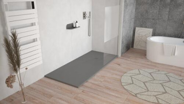 Receveur de douche résine de synthèse RECEA gris anthracite 90x200 - ELMER