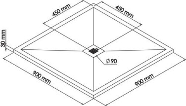 Receveur de douche résine de synthèse RECEA noyer 90x90 - ELMER