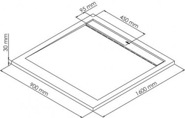 Receveur de douche caniveau résine de synthèse RUNA gris anthracite 90x160 - ELMER