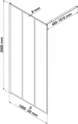 Paroi de douche fixe profilé noir verrière 100cm - ELMER