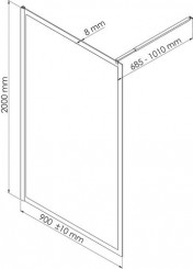 Paroi de douche fixe QUADREO 90cm - ELMER