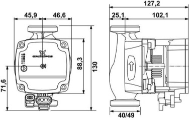 Circulateur universel électronique Alpha 1L 25-40/130 - GRUNDFOS