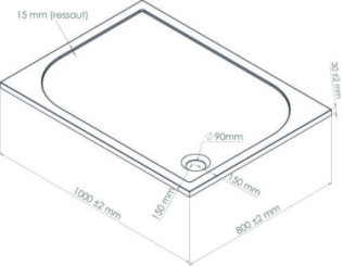 Receveur de douche extra-plat en béton de synthèse 80x100cm - ELMER