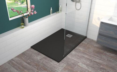 Receveur de douche résine de synthèse MINA gris anthracite 80x140 - ELMER