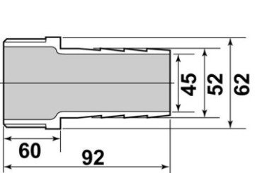 Raccord cannelé ø52-50/60 - GEBOG316