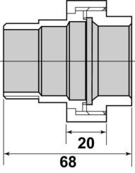 Manchon union à joint plat MF26/34 - GEBOG316