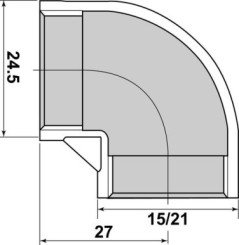 Coude égal 90° FF15/21 - GEBOG316