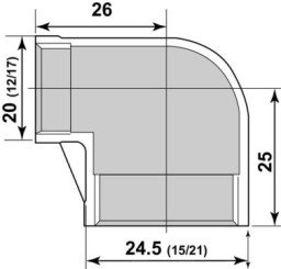 Coude réduit 90° FF15/21-12/17 - GEBOG316