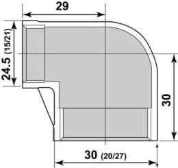 Coude réduit 90° FF20/27-15/21 - GEBOG316