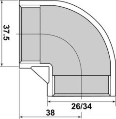 Coude égal 90° FF26/34 - GEBOG316