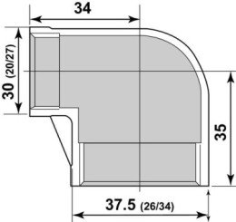 Coude réduit 90° FF26/34-20/27 - GEBOG316
