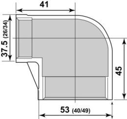 Coude réduit 90° FF40/49-26/34 - GEBOG316