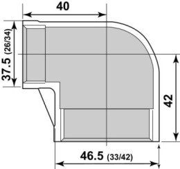 Coude réduit 90° FF33/42-26/34 - GEBOG316