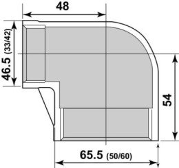 Coude réduit 90° FF50/60-33/42 - GEBOG316