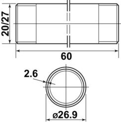 Bobine filetée MM20/27 60mm - GEBOG316