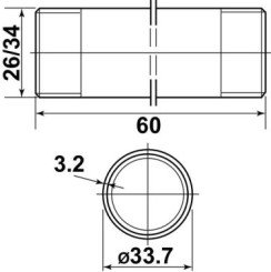 Bobine filetée MM26/34 60mm - GEBOG316