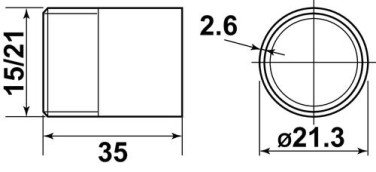 Bobine filetée MM15/21 35mm - GEBOG316