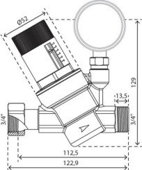 Régulateur de pression à membrane mâle écrou tournant 20/27 avec manomètre - PRONORM