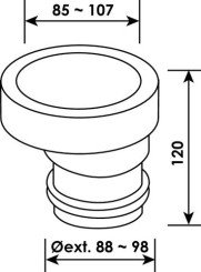 Sortie droite excentrée diamètre 88 à 97mm 