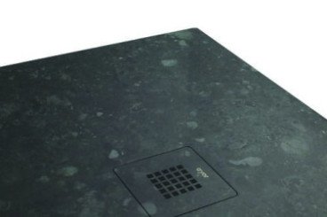 Receveur de douche résine de synthèse RECEA terrazzo noir 90x140 - ELMER