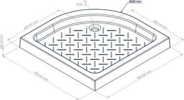 Receveur de douche quart de cercle 90cm céramique MIQUE - ELMER