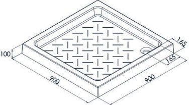 Receveur de douche céramique MIQUE 90X90cm - ELMER