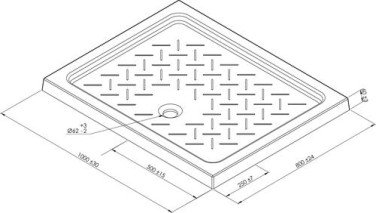 Receveur de douche céramique RIME 80X100cm hauteur 6,5mm - ELMER