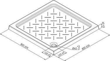 Receveur de douche céramique RIME 80X80cm hauteur 6,5mm - ELMER