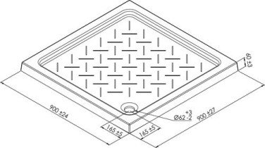 Receveur de douche céramique RIME 90X90cm hauteur 6,5mm - ELMER