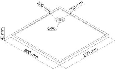 Receveur de douche SMC BULL 80x80cm