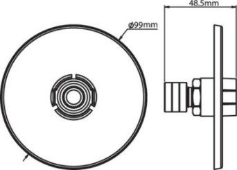 Applique d'arrosage chromée avec raccord à glissement PER ø16 F15/21 - PRONORM