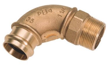 Coude mâle 90° bronze à sertir EAU ø22-20/27