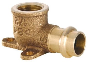 Applique coudée femelle bronze à sertir EAU ø12-15/21