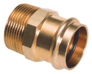 Raccord fixe mâle bronze à sertir EAU ø15-15/21