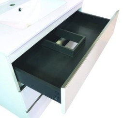 Meuble OSLO sur pieds 3 tiroirs 80cm blanc mat - BATHROOM THERAPY