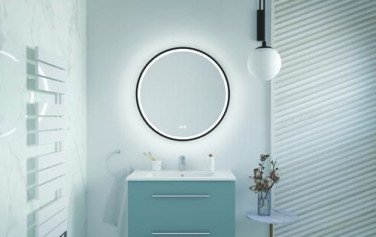 Miroir LED Alexandrie ø80 avec contour noir - ELMER