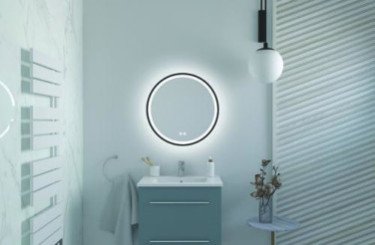 Miroir LED Alexandrie ø60 avec contour noir - ELMER