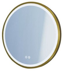 Miroir LED Alexandrie ø80 avec contour or - ELMER