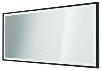 Miroir LED Seville 120X60cm contours aluminium noir - ELMER