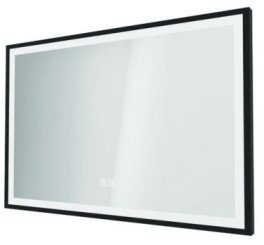 Miroir LED Seville 90X60cm contours aluminium noir - ELMER