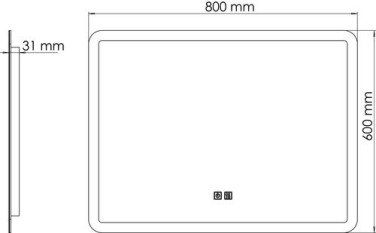 Miroir LED Athènes 80X60cm contours givrés - ELMER