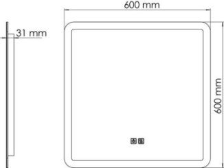 Miroir LED Athènes 60X60cm contours givrés - ELMER