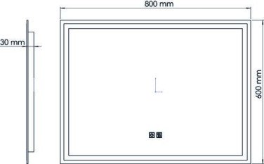 Miroir LED Lausane 80X60cm contours sablés - ELMER