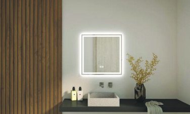 Miroir LED Lausane 60X60cm contours sablés - ELMER